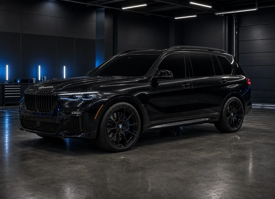 Black SUV after window tint